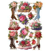 Victorian Shoes, Roses and Floral Scraps ~ Germany